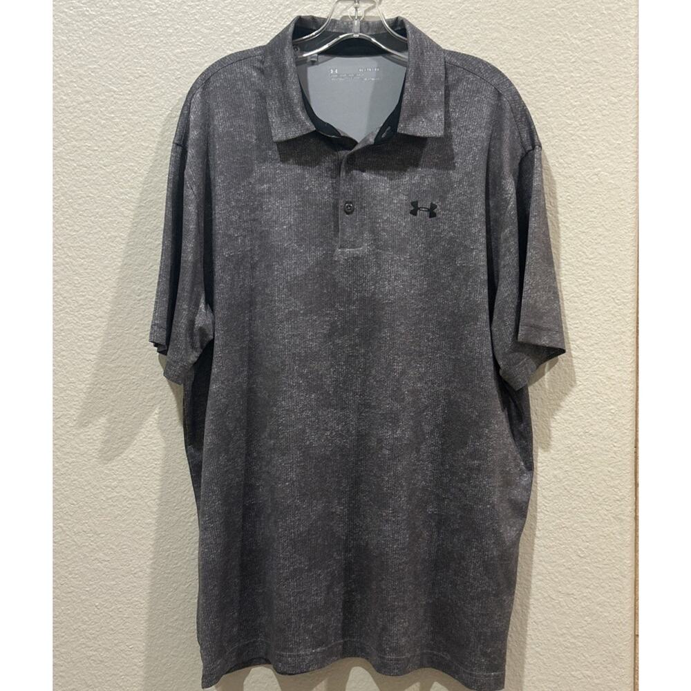 Under Armour Men’s Heat Gear Polo Shirt Size Xl Gray In Excellent Shape